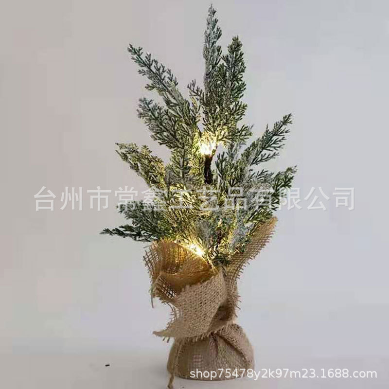 仿真迷你圣诞树灯 小型桌面松针树圣诞树装饰诞节树摆件批发