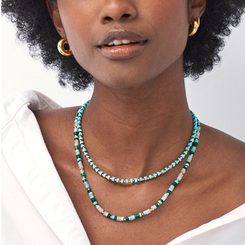 1 Piece Fashion Color Block Beaded Beaded Womenu0027S Necklace