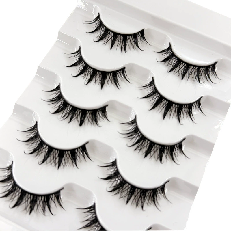 Dense Long Lengthening False Eyelashes, Dramatic Curl, 5-Pair Trays (Multiple Styles)