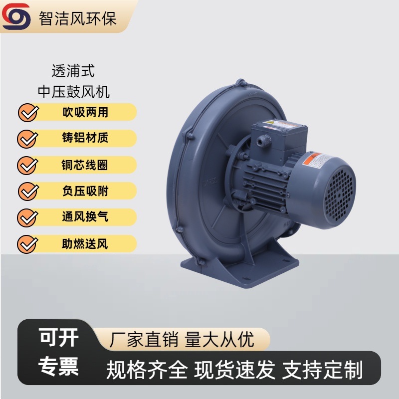 CX-12透浦式中压鼓风机 食品机械吹干中压风机 蜗牛鼓风节能送风