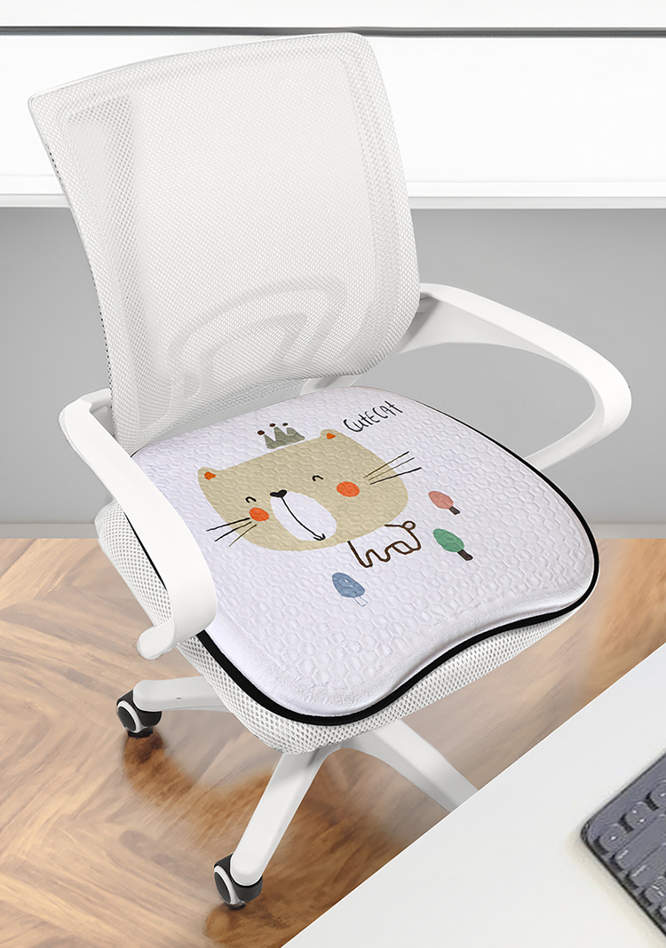 Summer Plush Gel Car Cushion Office Ice Silk Chair Cushion Cartoon Fat Cushion Gel Breathable Seat Cool Cushion