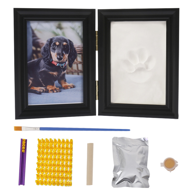 블랙 프레임 화이트 머드 + 골드 페인트 + 브러쉬 + 나무 막대기 + 대문자판