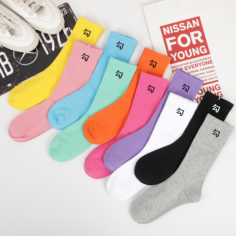 NK Piles of socks Macaroon men and women Same item long and tube-shaped Sports socks Cotton Socks Gogo High cylinder Socks