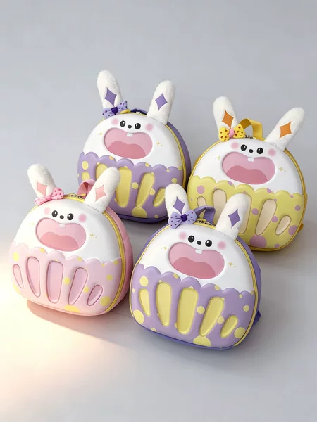 New Children's Eggshell Cartoon Rabbit Backpack, Cute and Fun Kindergarten Baby Fashion Trendy School Bag Wholesale