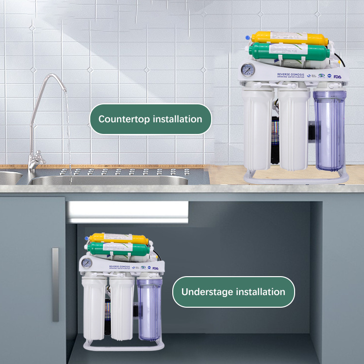 Mayorista de cocina comercial doméstica bebida directa 75G7 clase lámpara UV RO purificador de agua de ósmosis inversa esterilización UV