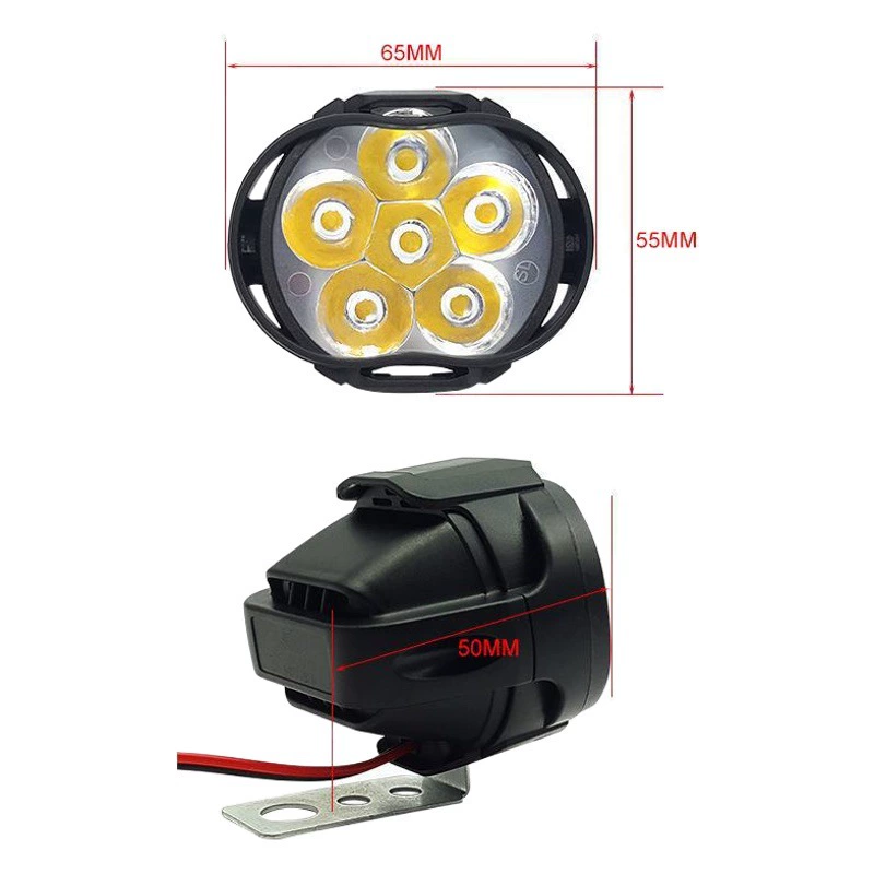 Универсальный мотоцикл электромобиль Светодиодная лампа шесть шариков яркая фара Водонепроницаемая противотуманная фара внешняя фара