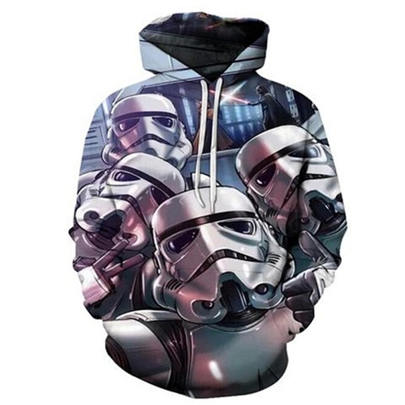 New Star Wars cross-border e-commerce foreign trade plus size men's and women's hooded vests 3D digital printing a generation of hair