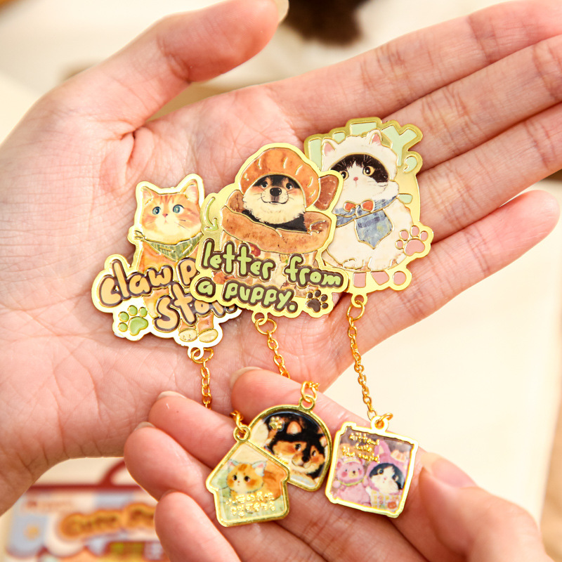 Mr. Paper Metal Bookmark Cute Pet Store Series Dibujos animados Estilo lindo Recuerdos Marcadores Leer marcadores