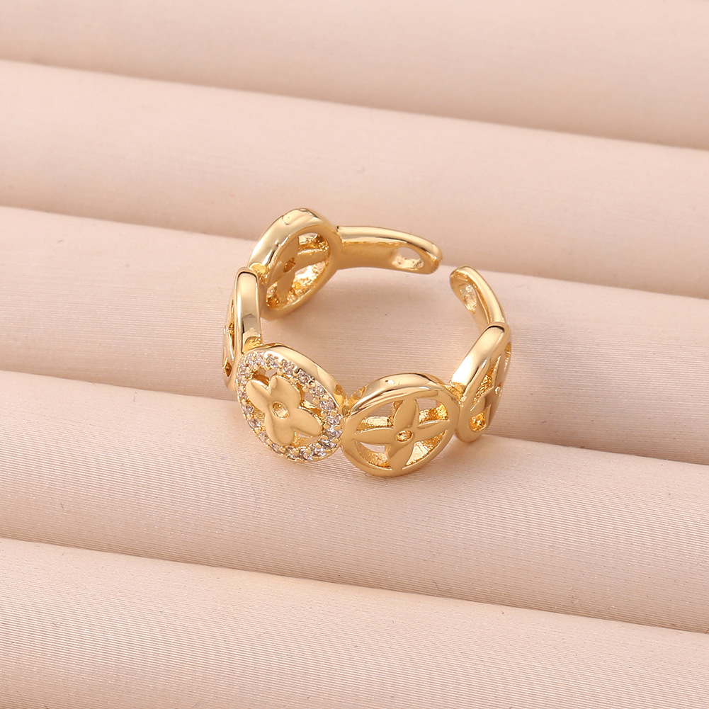 new womenu0027s copper plated real gold geometric open tail ring