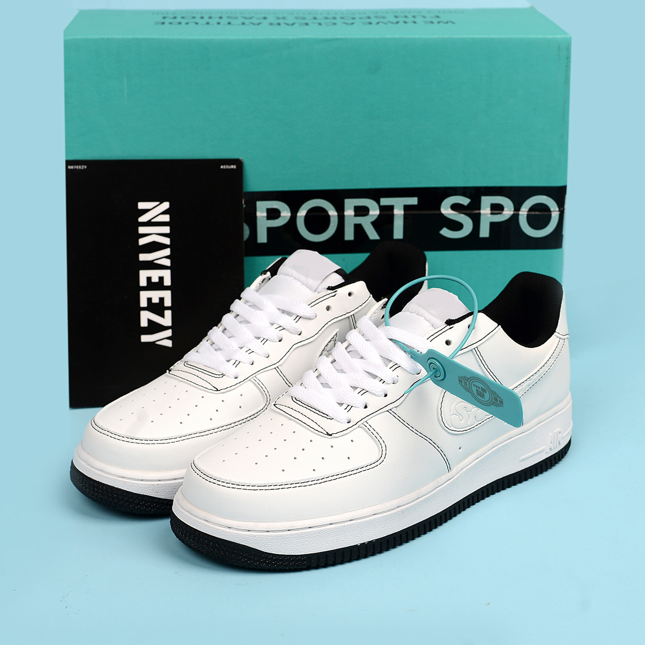 Naike Guan Air Force One Zapatos casuales para hombres y mujeres Zapatos blancos bajos clásicos de todo fósforo AF1 Pareja Zapatillas de deporte al aire libre