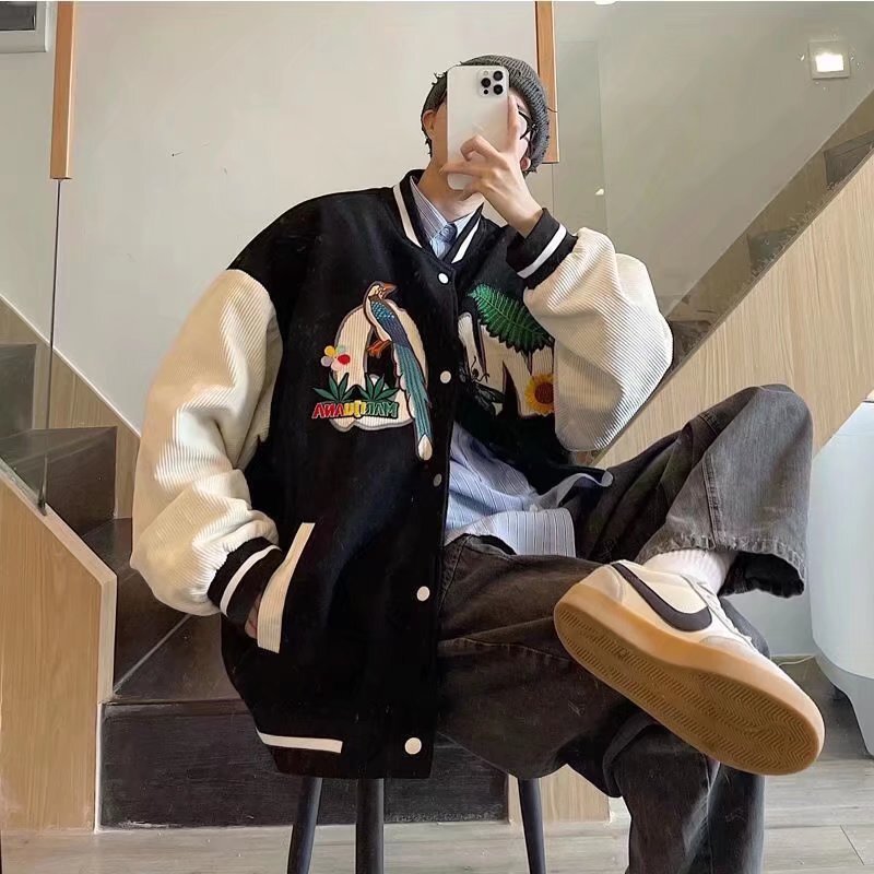 Spring and Autumn 2024 New American retro baseball uniform couple jacket loose ins Hong Kong style street bf style jacket