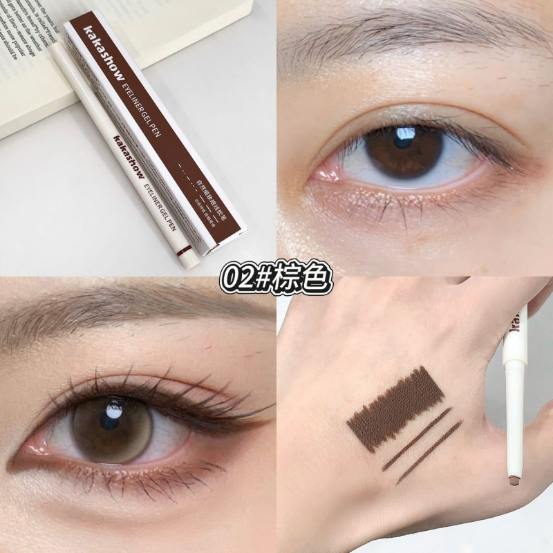 kakashow natural delicado delineador de ojos, color natural duradero, no es fácil de manchar, impermeable a prueba de sudor del delineador de ojos image 8