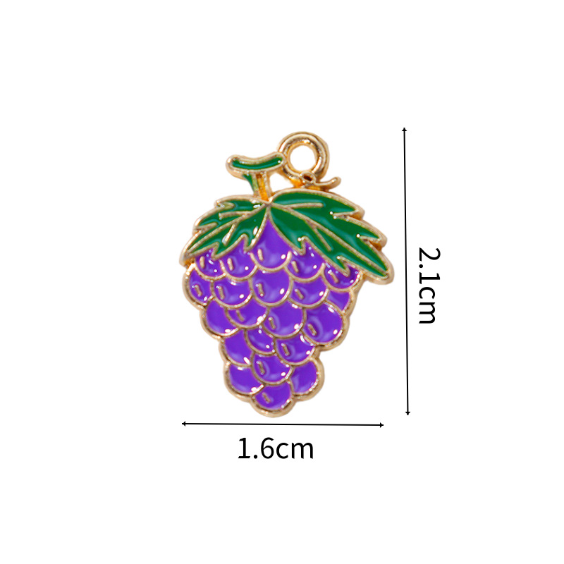 Colgante de frutas de aleación con gota de aceite, DIY pulseras y pendientes