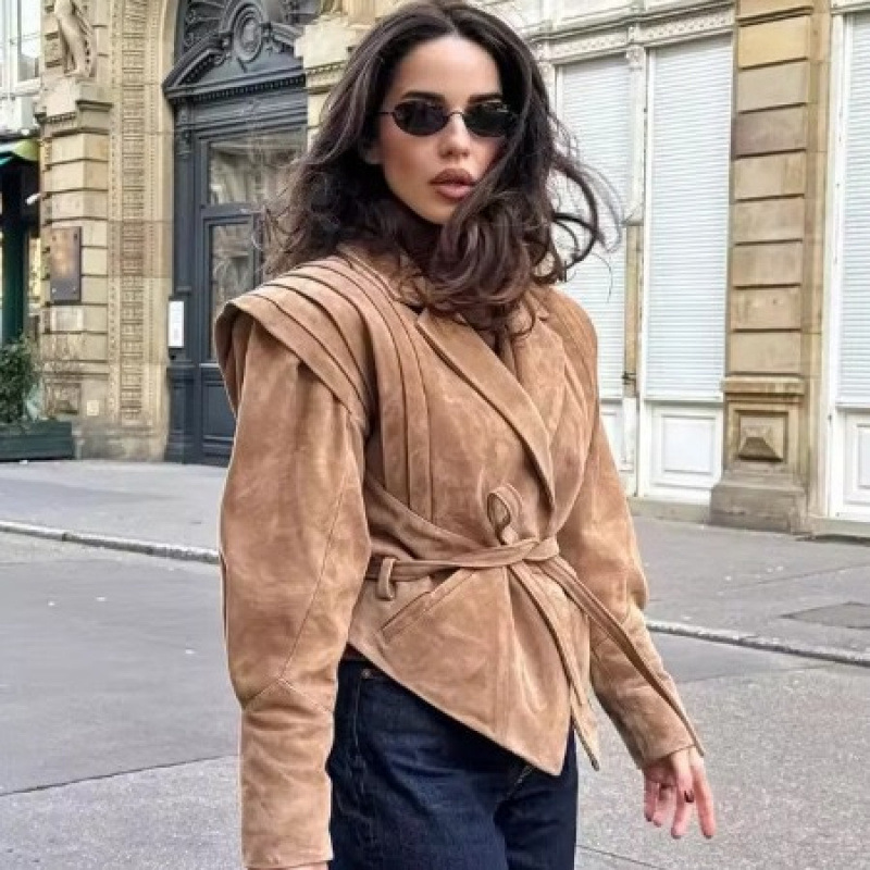 Za Amazon's Popular Cross-Border Export European and American Style Women's Clothing New Deerskin Velvet Street Style Tops and Jackets