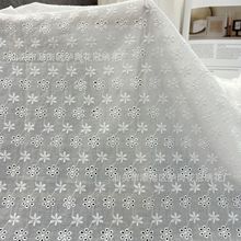 纯棉水溶镂空绣花面料9088棉线刺绣布匹服装厂家批发全棉绣花布料