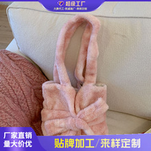 跨境2026春季新款时尚大容量通勤毛绒包包女超火小众毛包单肩包