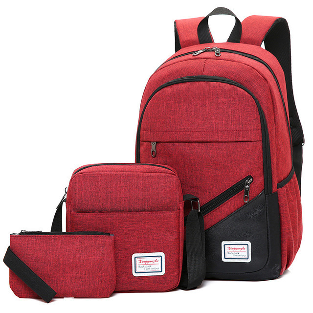 Three-piece double backpack leisure busi...