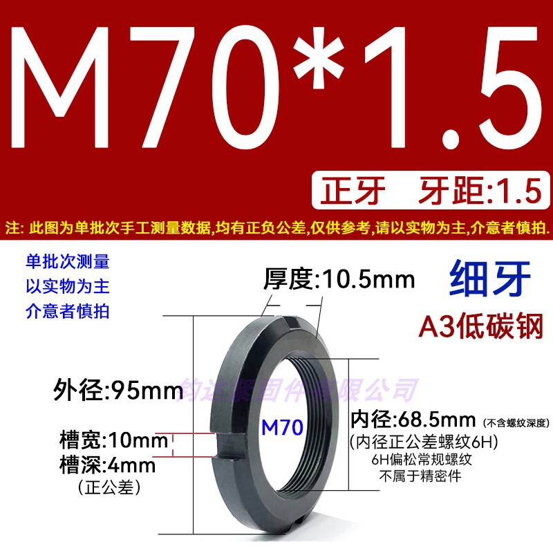 国標丸ナット止め溝入れロックナット元型ロックメス太い歯の細い歯の反歯1.5四溝とキャップ812|undefined
