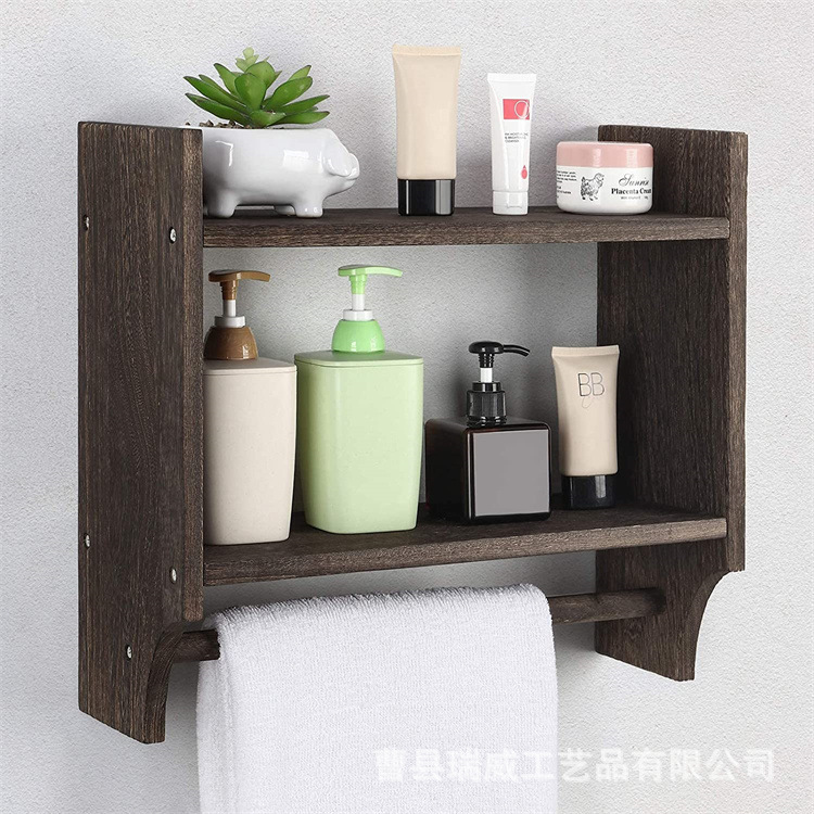 Japanese -style wind -style wood storage sorting rack simple retro…