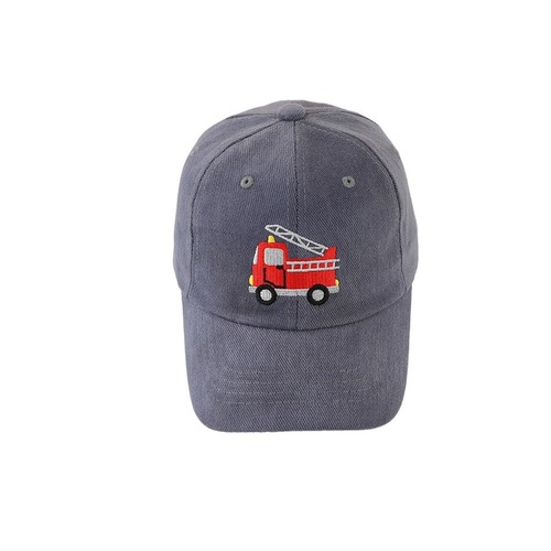 Cartoon Fire Truck Children's Hat for Boys and Girls, Fleece Pom-Pom Cap, Spring and Autumn New Sun Hat, Cross-Border Baseball Cap