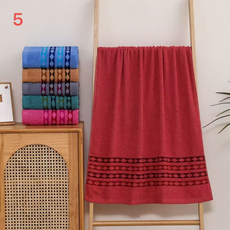 Cross-Border Middle East Export Cheap Polyester Cotton Bath Towel Supermarket Wholesale and Retail Soft Bath Cotton Towel 70*140