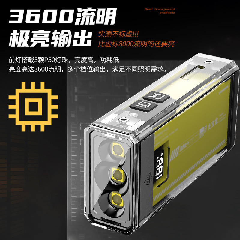 Luz lateral multifuncional transfronteriza al aire libre caja de tesoro de luz de luna pequeña linterna ligera de lujo portátil USB linterna de carga