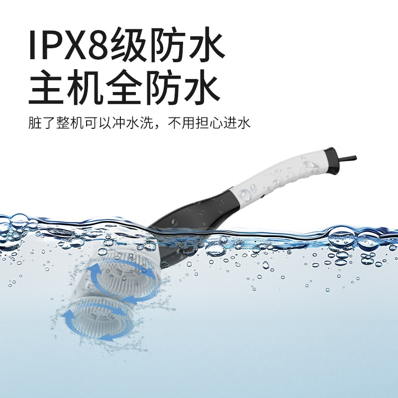 Cepillo eléctrico de cocina, limpieza de doble cabezal con rociador, multifunción