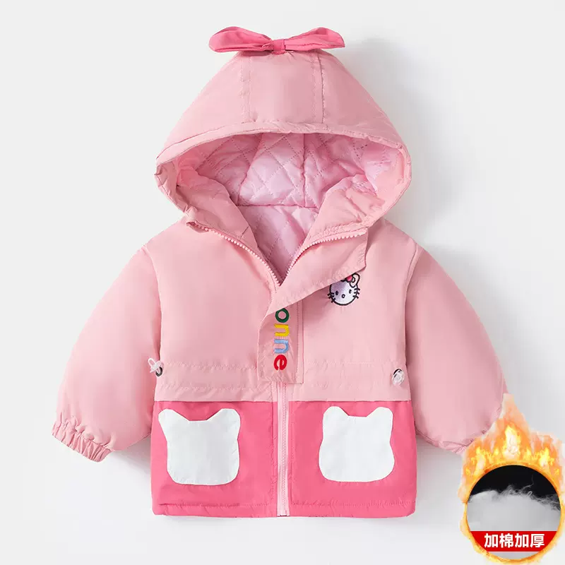 女童秋冬外套新款春秋儿童洋气韩版连帽风衣1-3岁宝宝可爱上衣