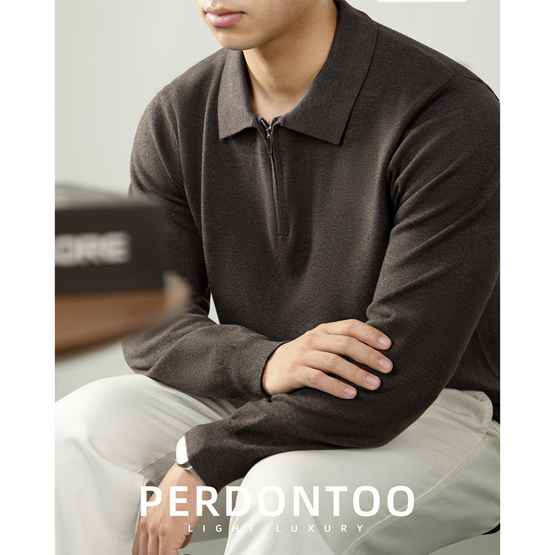 Luxury Comfort |   Modal Wool! High-End Comfortable Knitwear Men's Autumn and Winter Warm Half-Zip Pullover Knitwear
