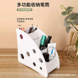 实木桌上简约笔筒木质遥控器文具收纳盒手工diy整理盒多层储物盒