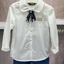 现货小熊童装女童早春洋气翻领长袖衬衫支持一件代发