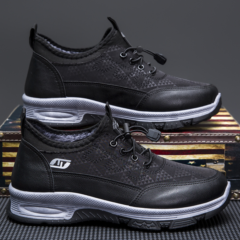 2023新款冬季防水老北京布鞋男棉鞋青年開車加絨軟底保暖休閒男鞋