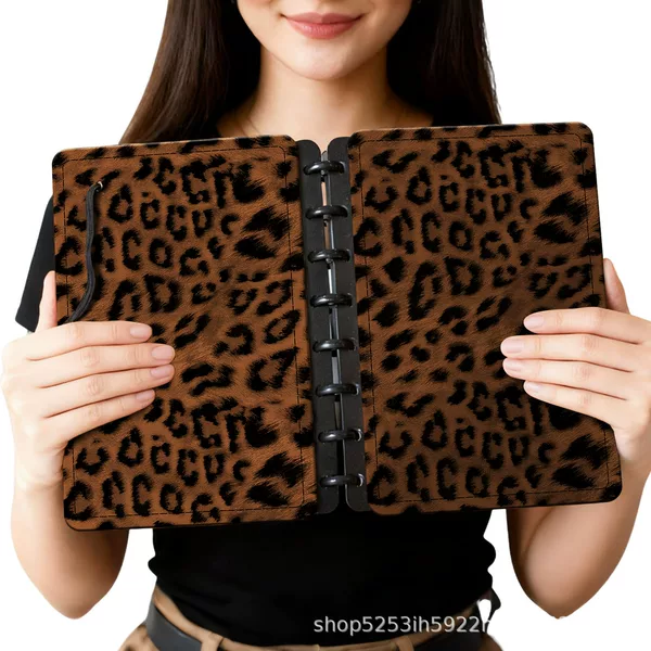 Cross-Border Exclusive Mushroom Button Loose-Leaf Binder Notebook with Thickened Pu Leather Cover Creative Notebook Meeting Notepad