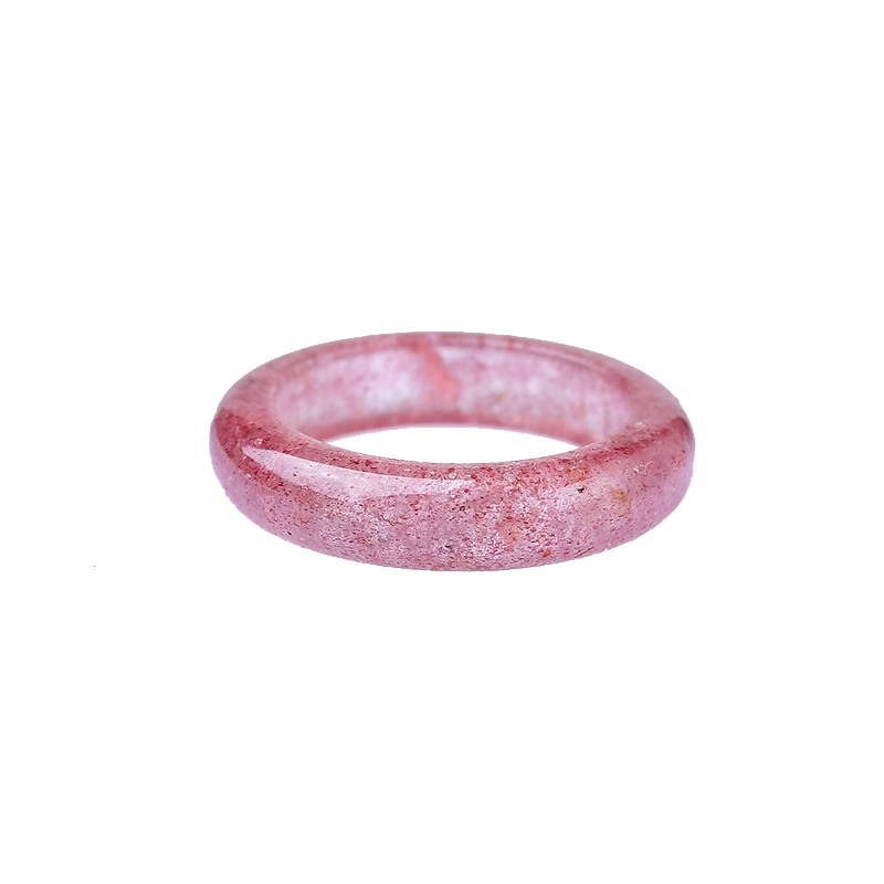 White pink-purple natural ore with amethyst, agate ring with stone, accessory jade for men and women, decorations