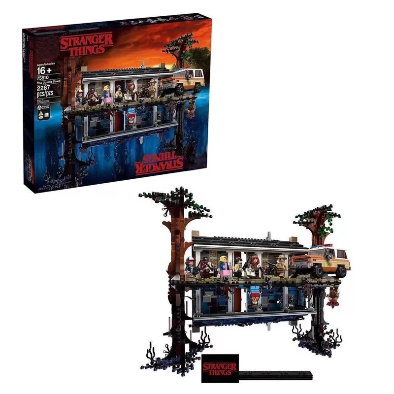 Assembled Building Blocks Set compatible with LEGO — 'Stranger Things' Upside-Down World, display model