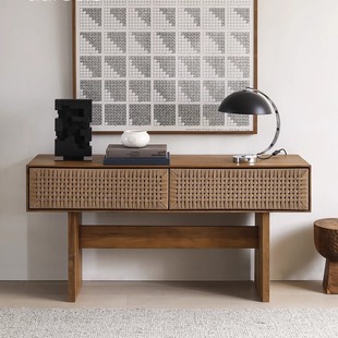 Original imported quiet natural vacation wind Spanish DAREELS/CORA teak rope porch cabinet all solid wood