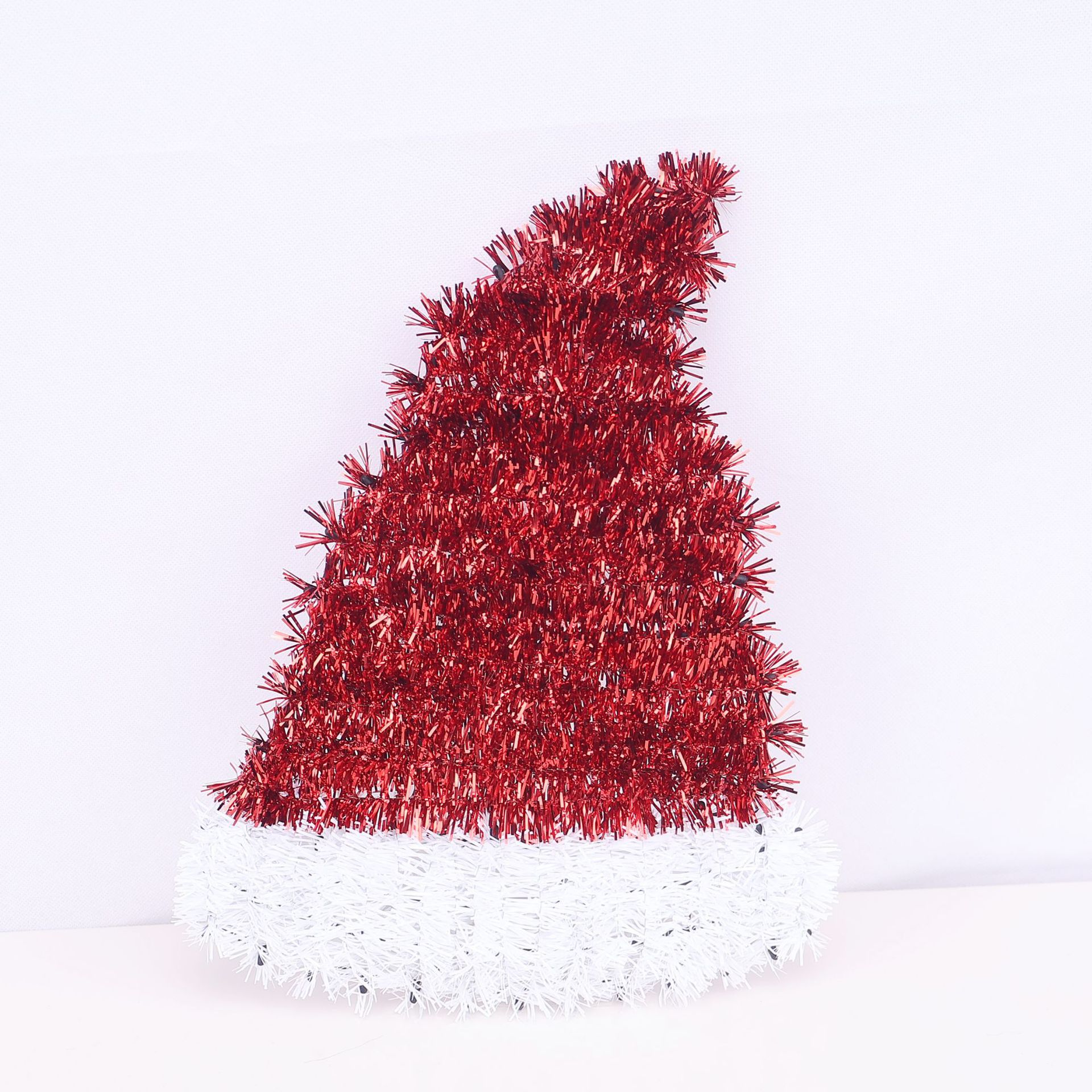 Decoración de Navidad Árbol de Navidad Colgante de Santa Claus Colgante de lentejuelas Colgante de copo de nieve plateado Calcetines de Navidad Sombrero de Navidad