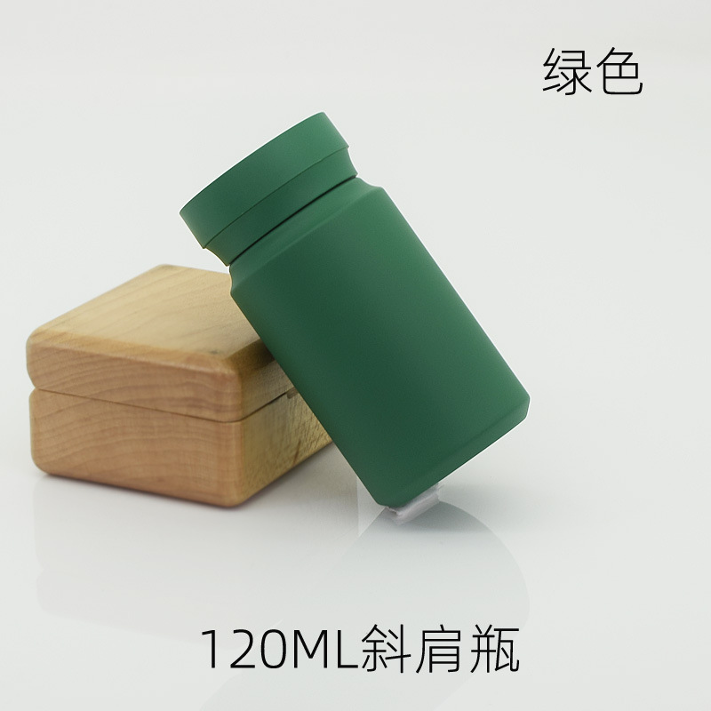 120ML Green Slant Shoulder PET Bottle Green Slant Shoulder Cap