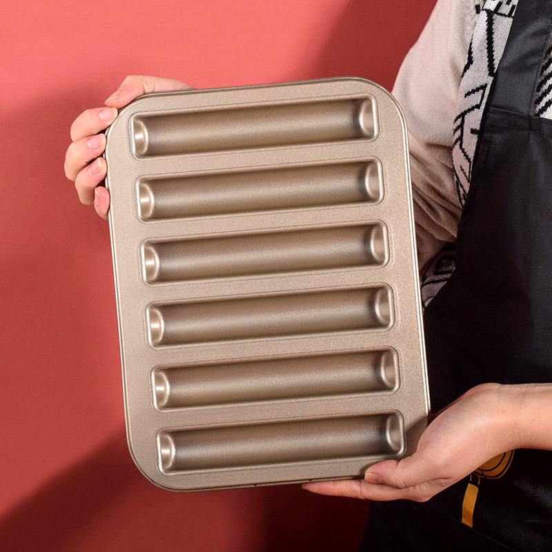 Beike 6 piezas cigarro Fernan nieve molde largo pastel dedo galleta molde antiadherente hogar horno herramientas para hornear