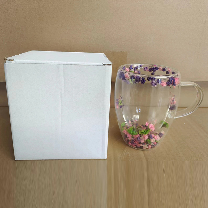 真花高颜値二重グラス高ホウ素シリコンクロスボーダー卸売り品ドライカップコーヒーカップ牛乳ジュースカップ|undefined