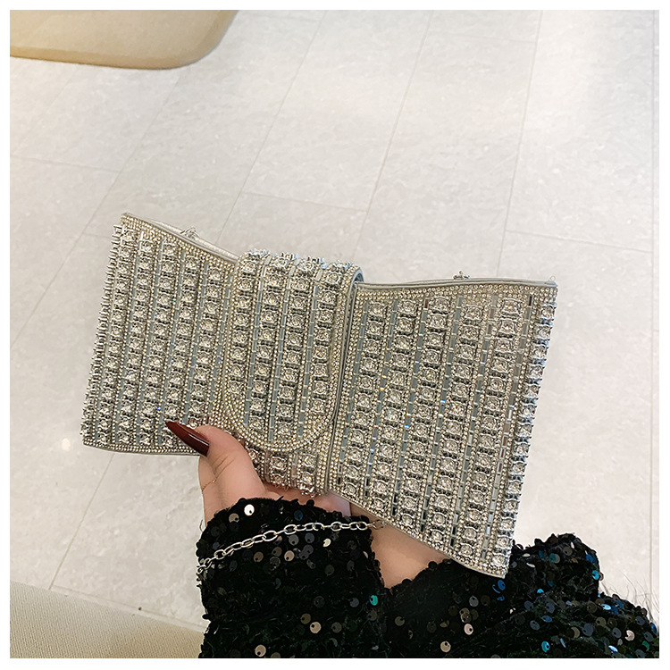 New cross-border European and American retro high-end clutch bag, full diamond single-shoulder crossbody ladies' bag, small bag, socialite dinner bag undefined
