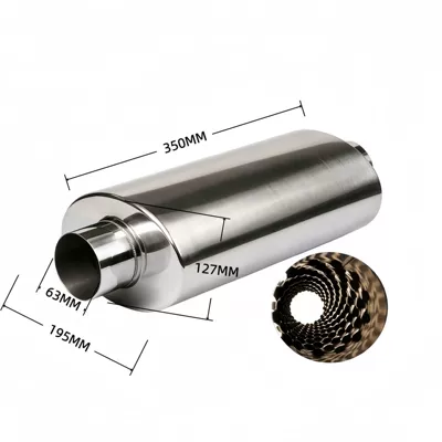Exhaust pipe — back pressure straight-through silencer - 03-oval-back-pressure