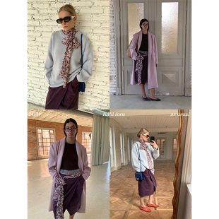 Catwalk Style Long Silk Scarf for Women, New Fashion Printed High-End Versatile French Neck Scarf with Polka Dots
