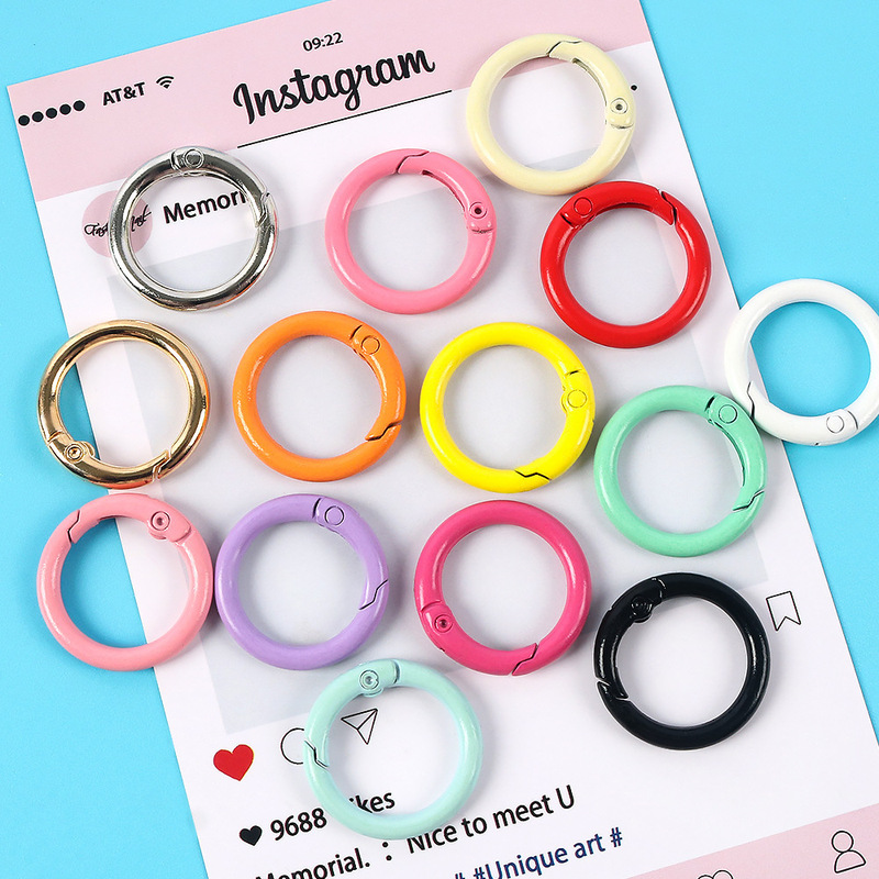 Creative Candy-Colored Electroplated Alloy Spring Clasp Open Ring DIY Bag Accessories Spring Ring Jewelry Parts Wholesale Creative Candy-Colored Electroplated Alloy Spring Clasp Open Ring DIY Bag Accessories Spring Ring Jewelry Parts Wholesale