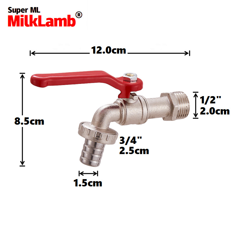 Cross-border exclusive 1/2x3/4 garden zinc alloy faucets, pacifiers, belt faucets, zinc alloy faucets [Red] details Picture