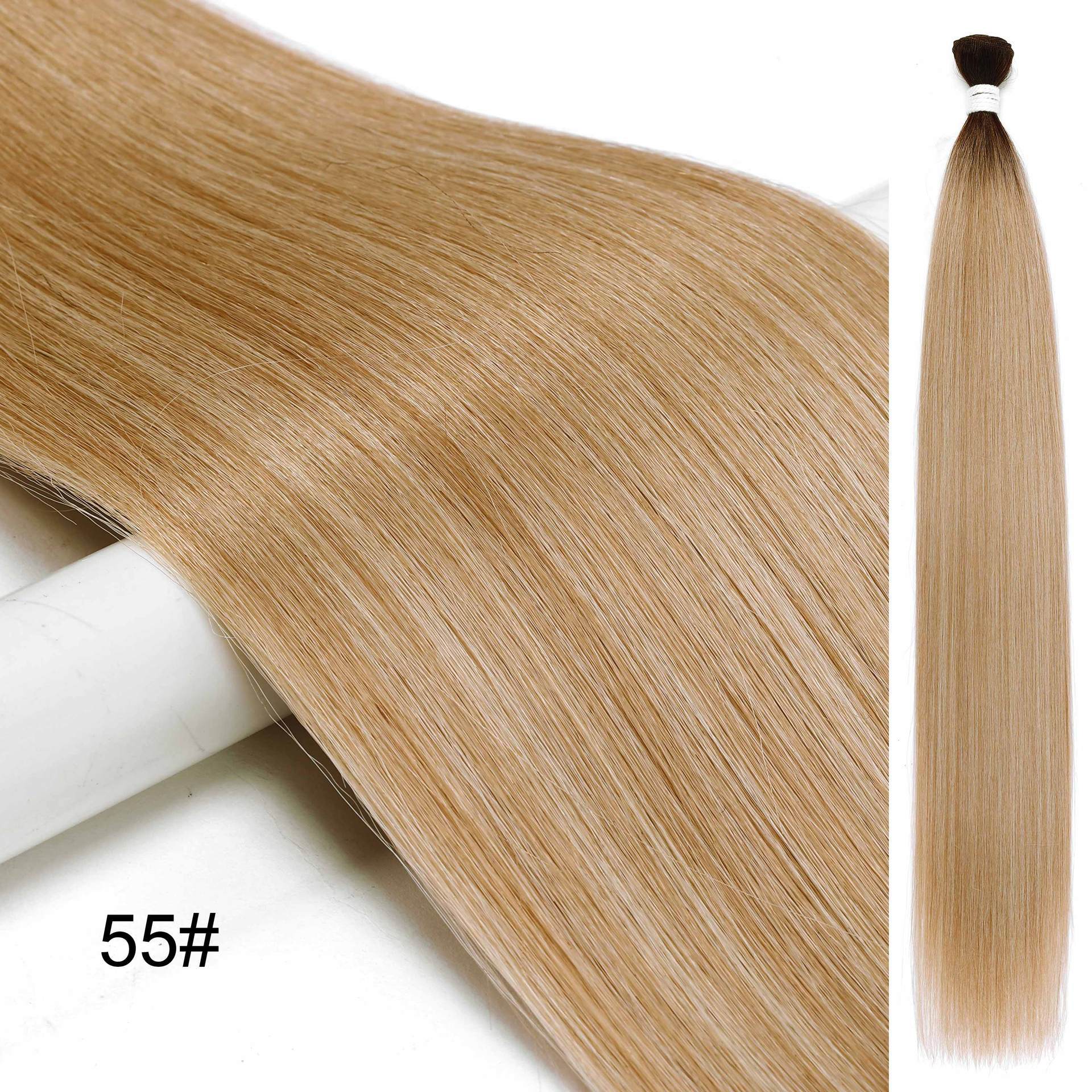 Peruca de fibra química, pelo estricto, pelo blanco, fibra química, cabello largo, cabello recto, cortina de fibra química, pelucas de cabello para mujeres