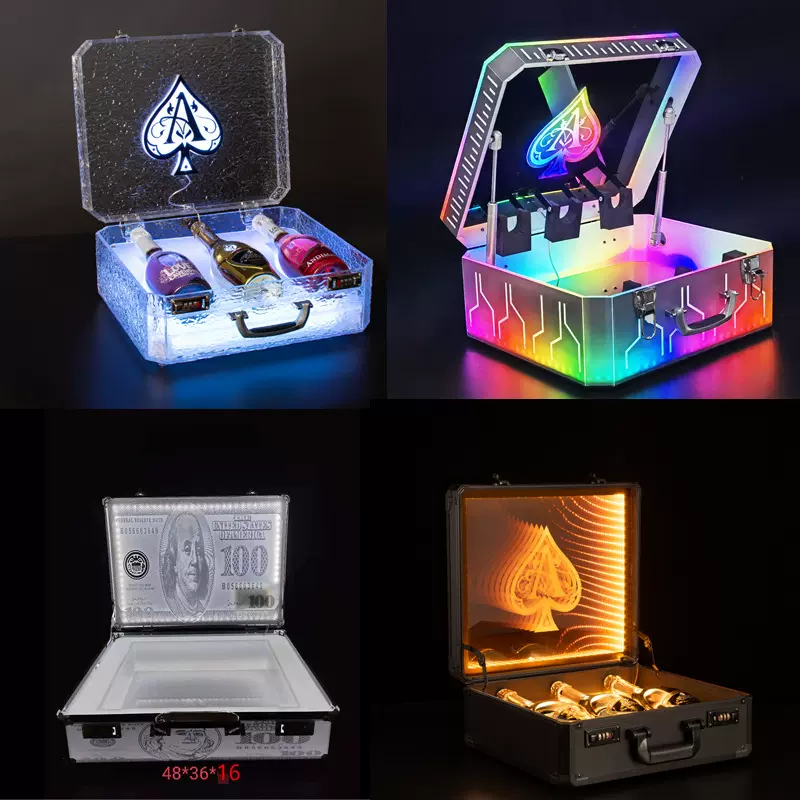 定制出酒香槟王酒箱 发光酒架 气氛上酒道具酒吧KTV展示架杯箱