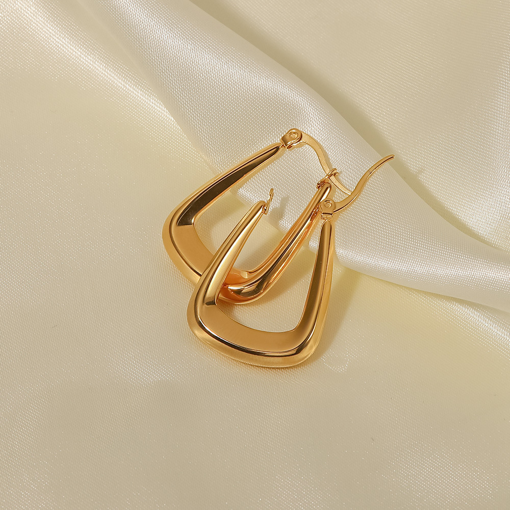 Simple Style Geometric Stainless Steel Earrings Plating Stainless Steel Earrings