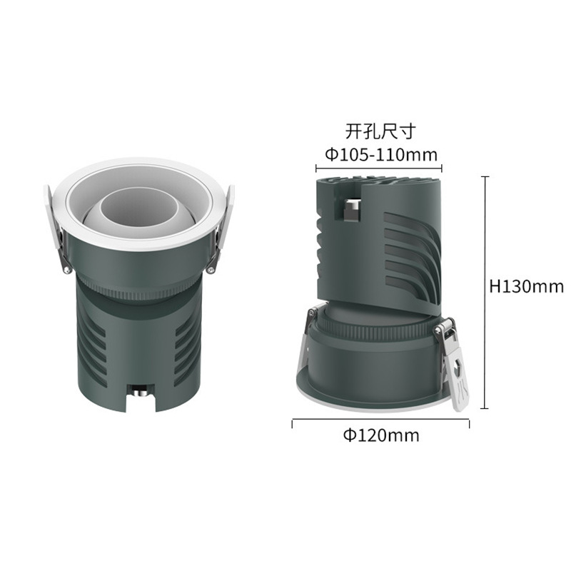 Ángulo ajustable incrustado faro ojo de buey lámpara doméstica sala de estar LED anti-deslumbramiento downlight fábrica de iluminación comercial al por mayor