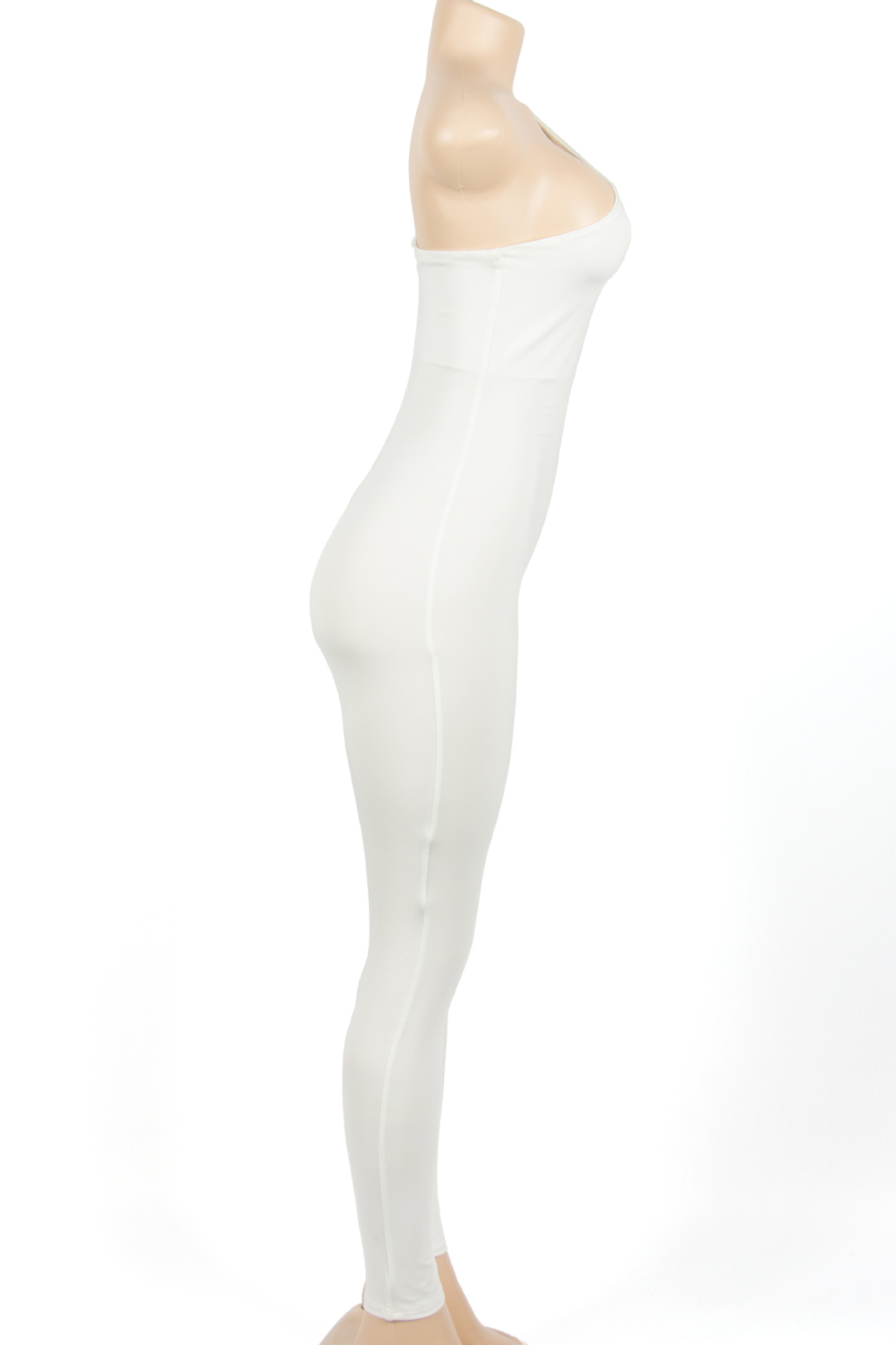 Solid Color Unilateral Oblique Shoulder Strap Top Slim Fit Casual Women One Piece Trousers